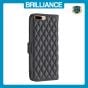 Brilliance LUX iPhone 6P/7P/8P Flip Book PU real Leather Wallet Holder & Kickstand with Card Pockets Case Black