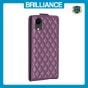 Brilliance LUX iPhone XR Flip PU Photo Frame Leather Up And Down Wallet with Card Pockets Case Purple