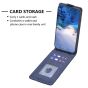 Brilliance LUX iPhone 14 Pro Max Flip PU Photo Frame Leather Up And Down Wallet with Card Pockets Case Blue