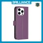 Brilliance LUX iPhone 14 Pro Max Flip Book PU Genuine Leather Detachable Strong Magnetic Wallet with Card Pockets Case Purple