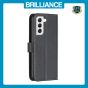 Brilliance LUX Samsung S22 Flip Book PU Genuine Leather Detachable Strong Magnetic Wallet with Card Pockets Case Black