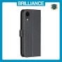 Brilliance LUX iPhone XR Flip Book PU Genuine Leather Detachable Strong Magnetic Wallet with Card Pockets Case Black