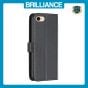 Brilliance LUX iPhone 6/7/8 Flip Book PU Genuine Leather Detachable Strong Magnetic Wallet with Card Pockets Case Black