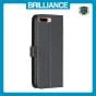 Brilliance LUX iPhone 6P/7P/8P Flip Book PU Genuine Leather Detachable Strong Magnetic Wallet with Card Pockets Case Black