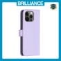 Brilliance LUX iPhone 12 Pro Max Flip Book PU Genuine Leather Detachable Strong Magnetic Wallet with Card Pockets Case lavender