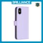Brilliance LUX iPhone X/XS Flip Book PU Genuine Leather Detachable Strong Magnetic Wallet with Card Pockets Case lavender