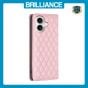 Brilliance LUX iPhone 16 Flip PU Leather Holder Slots Magnetic Wallet with Card Pockets Case Pink