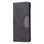 Brilliance LUX Samsung S22 Flip PU Leather Stitching Colors Dark Magnetic Wallet with Card Pockets Case Black