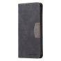 Brilliance LUX Samsung S21 Flip PU Leather Stitching Colors Dark Magnetic Wallet with Card Pockets Case Black