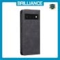 Brilliance LUX iPhone GOOGLE PIXEL 6 Flip PU Leather Stitching Colors Dark Magnetic Wallet with Card Pockets Case Black
