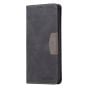 Brilliance LUX iPhone 13 Mini Flip PU Leather Stitching Colors Dark Magnetic Wallet with Card Pockets Case Black