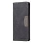 Brilliance LUX iPhone 12 Mini Flip PU Leather Stitching Colors Dark Magnetic Wallet with Card Pockets Case Black