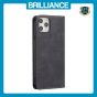 Brilliance LUX iPhone 11 Pro Max Flip PU Leather Stitching Colors Dark Magnetic Wallet with Card Pockets Case Black