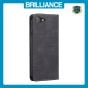 Brilliance LUX iPhone 6/7/8 Flip PU Leather Stitching Colors Dark Magnetic Wallet with Card Pockets Case Black