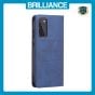 Brilliance LUX Samsung S20FE2022/S20FE/S20LITE Flip PU Leather Stitching Colors Dark Magnetic Wallet with Card Pockets Case Blue