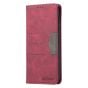 Brilliance LUX Samsung S22 Ultra Flip PU Leather Stitching Colors Dark Magnetic Wallet with Card Pockets Case Red