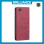 Brilliance LUX iPhone 6/7/8 Flip PU Leather Stitching Colors Dark Magnetic Wallet with Card Pockets Case Red