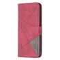 Brilliance LUX iPhone 16 Pro Flip PU Leather Retro Business linear Wallet with Card Pockets Case Red