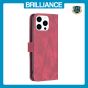 Brilliance LUX iPhone 16 Pro Max Flip PU Leather Retro Business linear Wallet with Card Pockets Case Red