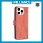Brilliance LUX iPhone 16 Pro Max Flip PU Leather Retro Business linear Wallet with Card Pockets Case Brown