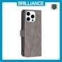 Brilliance LUX iPhone 15 Pro Flip PU Leather Retro Business linear Wallet with Card Pockets Case Grey