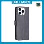 Brilliance LUX iPhone 15 Pro Flip PU Leather Retro Business linear Wallet with Card Pockets Case Black