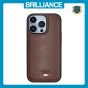 Brilliance LUX iPhone 14 Pro TPU PC Leather Scratch Proof Hybrid Case Brown
