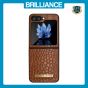 Brilliance LUX Samsung Flip5 TPU PC Crocodile Leather with folding Case Brown