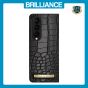 Brilliance LUX Samsung Fold4 Flip TPU PC Business Crocodile Leather Case Black