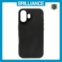 Brilliance LUX iPhone 16 Luxury Vegan Soft Premium PU Leather with Metal Camera Case Black
