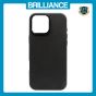 Brilliance LUX iPhone 16 Pro Max Luxury Vegan Soft Premium PU Leather with Metal Camera Case Black