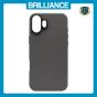 Brilliance LUX iPhone 16 Plus Luxury Vegan Soft Premium PU Leather with Metal Camera Case Grey