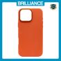 Brilliance LUX iPhone 16 Pro Max Luxury Vegan Soft Premium PU Leather with Metal Camera Case Orange