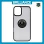 Brilliance LUX iPhone 16 Plus Hybrid Shell Anti-shock Ring Kickstand TPU Matte Case Black+Black