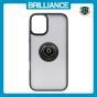 Brilliance LUX iPhone 16 Pro Hybrid Shell Anti-shock Ring Kickstand TPU Matte Case Black+Black