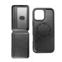 TRUSMI iPhone 16 Magnetic Cowhide Leather Case with Card Slot Wallet Black