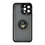 Brilliance LUX For iPhone 14 Pro 3D Electroplating with camera protector and Ringstand Case Black