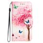 Brilliance LUX iPhone 14 Flip PU Leather Wallet 3D Print Cartoon Butterfly Flower with Wrist Strap Case