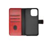 TRUSMI iPhone 15 Pro Max Cowhide Leather Wallet Case with Card Slot Red