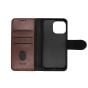 TRUSMI iPhone 16 Plus Cowhide Leather Wallet Case with Card Slot Dark Brown