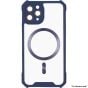 Brilliance LUX for Iphone 13 Pro Max Cow horn shell with CD lens film (electroplated button+dual color glass film) Case Blue