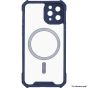 Brilliance LUX for Iphone 7P/8P Cow horn shell with CD lens film (electroplated button+dual color glass film) Case Blue