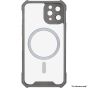 Brilliance LUX for Iphone 12 Cow horn shell with CD lens film (electroplated button+dual color glass film) Case Gray