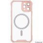 Brilliance LUX for Iphone 12 Pro Max Cow horn shell with CD lens film (electroplated button+dual color glass film) Case Pink