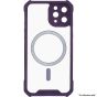 Brilliance LUX for Iphone 13 Pro Max Cow horn shell with CD lens film (electroplated button+dual color glass film) Case Purple