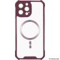 Brilliance LUX for Iphone 11 Cow horn shell with CD lens film (electroplated button+dual color glass film) Case Red