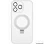 Brilliance LUX for Iphone 15 Pro Hardware Eagle Eye CD Pattern+ Leaf bracket color transmission Case White