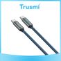 TRUSMI 60W Type C to Type C LED Charging Braided Cable Blue (1M)