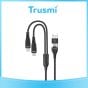 TRUSMI 100W Braided 2-in-1 Charging Cable Type-C to Type-C & iPhone (1.2M)