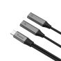 TRUSMI Type C to Dual Type C Female Adapter Cable